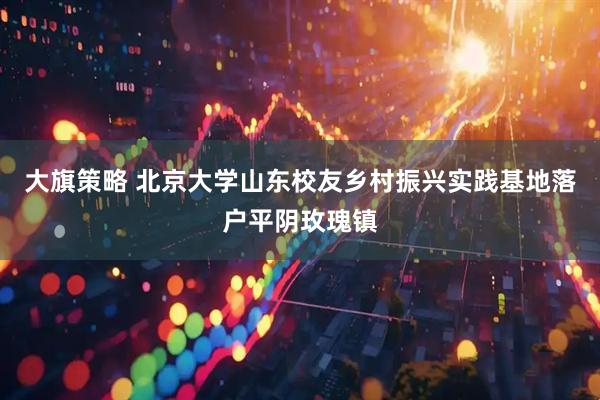 大旗策略 北京大学山东校友乡村振兴实践基地落户平阴玫瑰镇