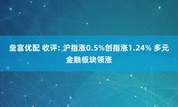 垒富优配 收评: 沪指涨0.5%创指涨1.24% 多元金融板块领涨